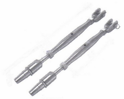 Pipe turnbuckle, jaw and swageless terminal