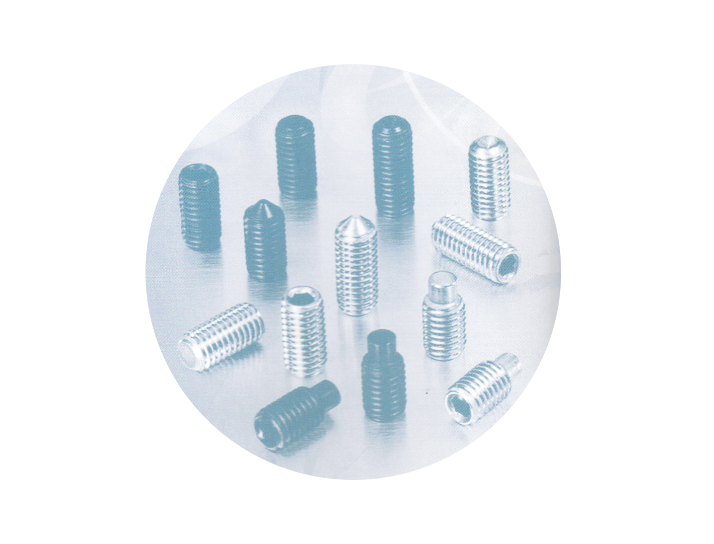 Hexagon socket set screw with flat point / Hexagon socket set screw with cone point / Hexagon socket set screw with dog point / Hexagon socket set screw with cup point
