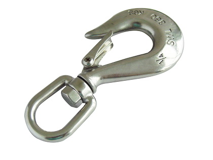 Swivel slip hook with safety latch