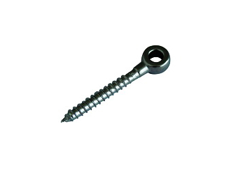 Eye bolt with wooden screw