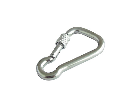 Oblique angle snap hook with screw