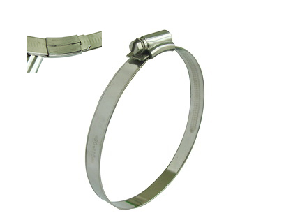 Worm drive hose clamp British type riveted