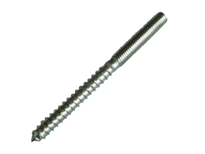 Wooden screw with left thread stud
